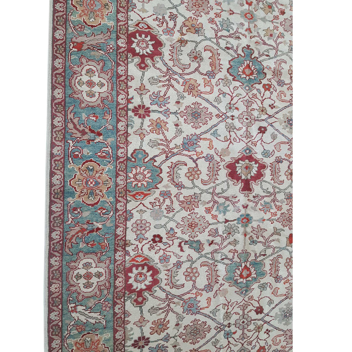 Pacific Elvan 15326 Ivory Green Traditional Hand Knotted Rug