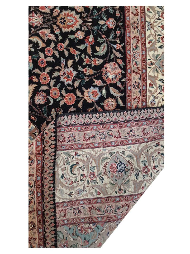 Pacific Tabriz-Ch 15421 Black Ivory Traditional Hand Knotted Rug