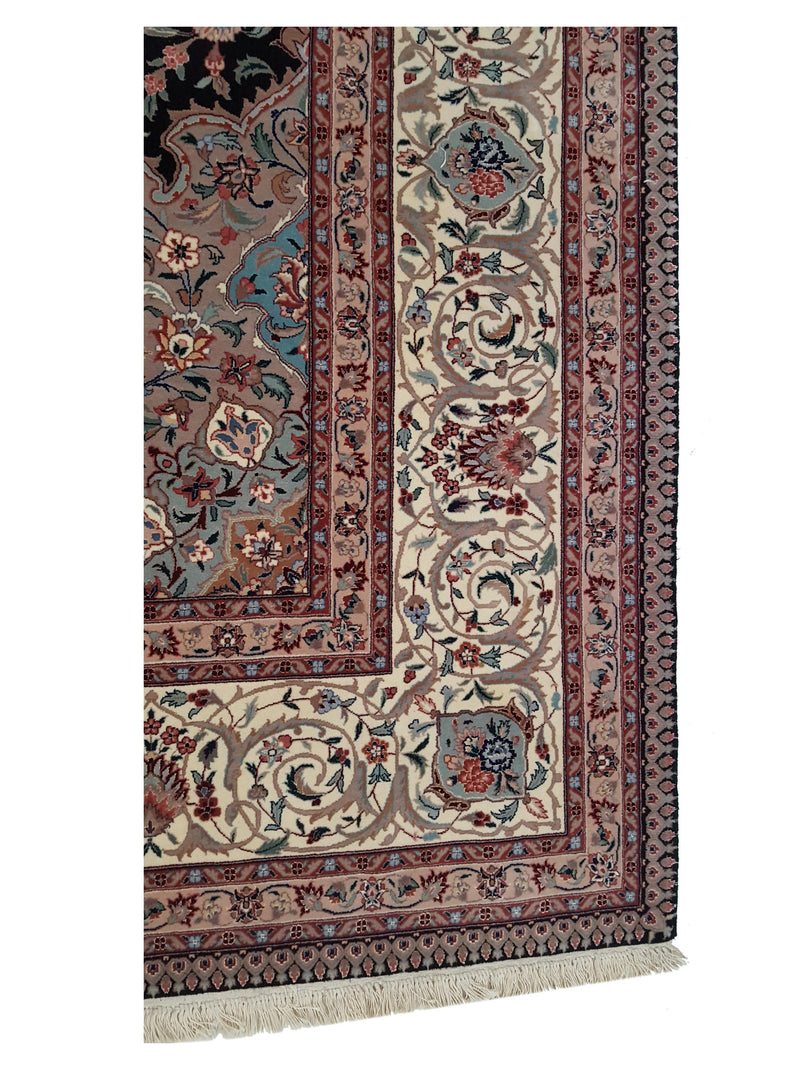 Pacific Tabriz-Ch 15421 Black Ivory Traditional Hand Knotted Rug
