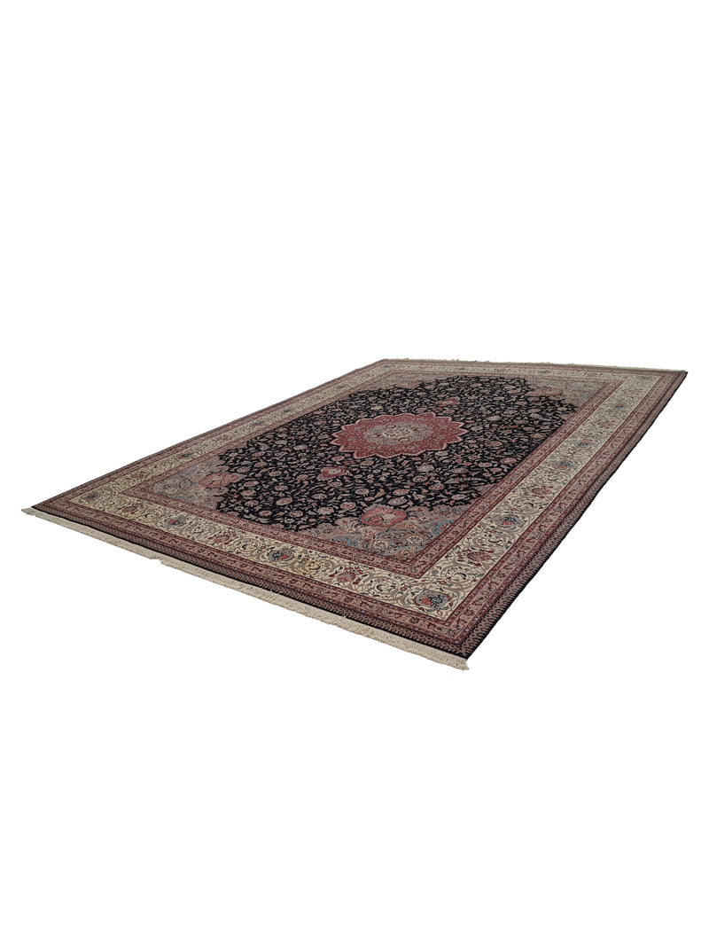 Pacific Tabriz-Ch 15421 Black Ivory Traditional Hand Knotted Rug