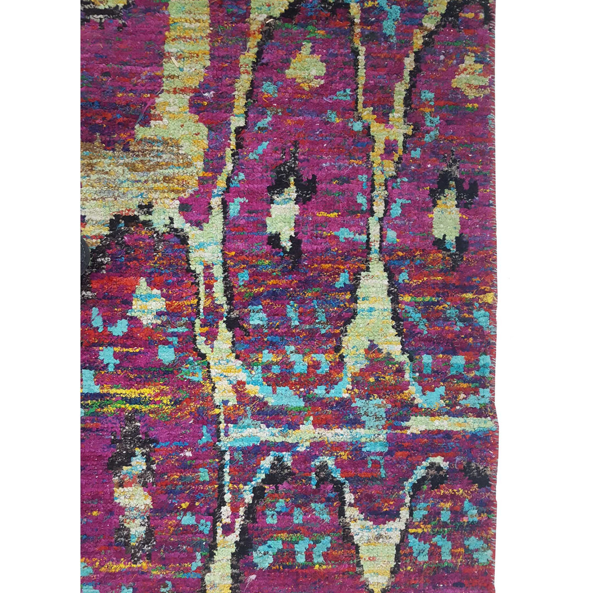 Pacific Sari Silk 15465 Purple Multi Transitional Hand Knotted Rug