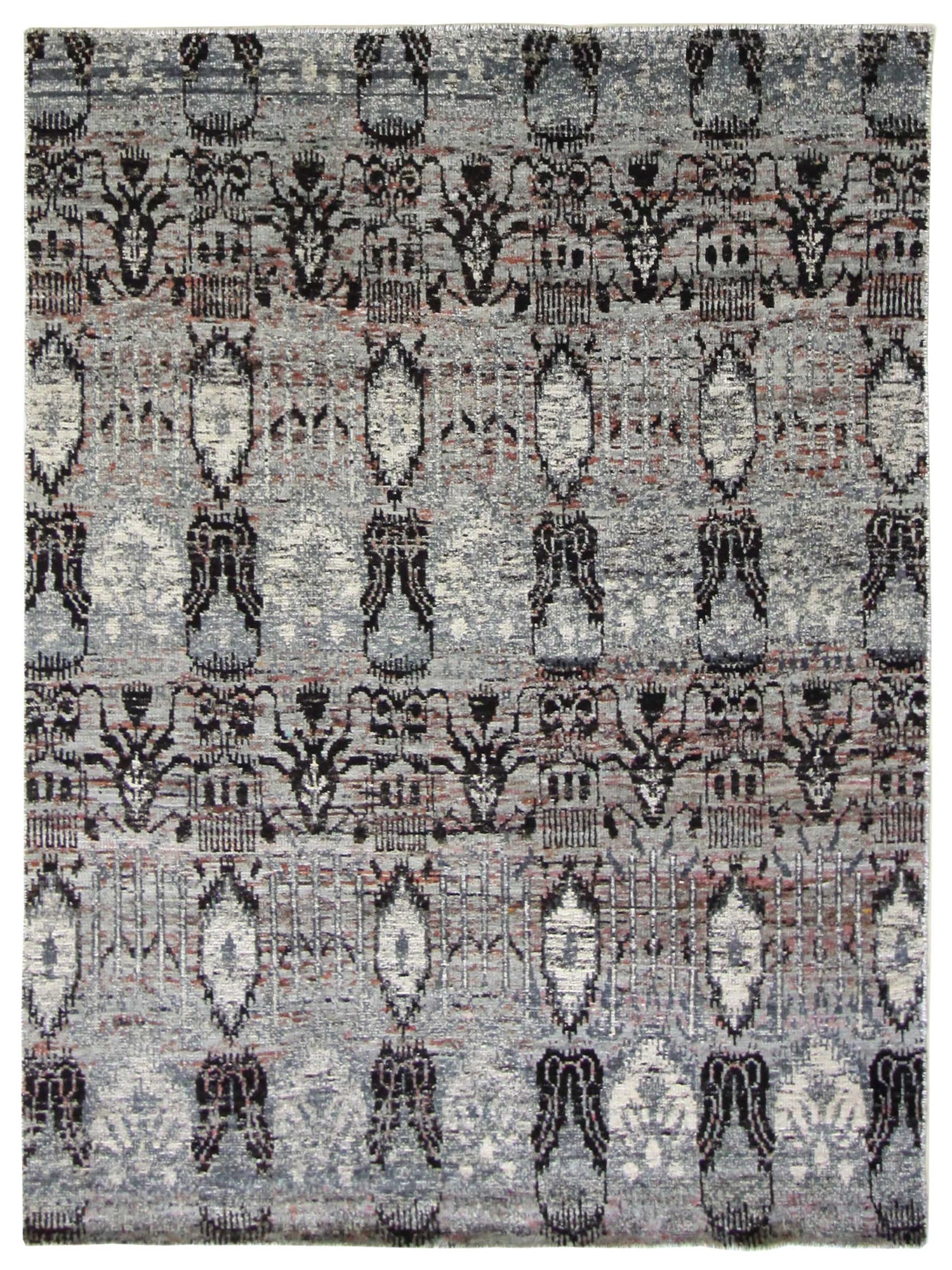 Pacific Sari Silk  Silver Grey Transitional