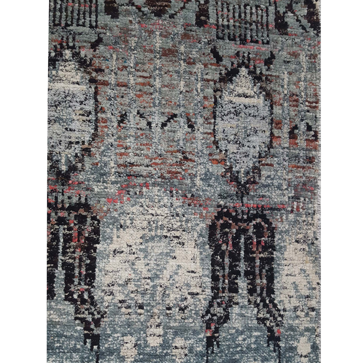 Pacific Sari Silk 15471 Silver Grey Transitional Hand Knotted Rug