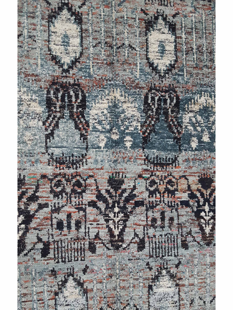 Pacific Sari Silk 15471 Silver Grey Transitional Hand Knotted Rug