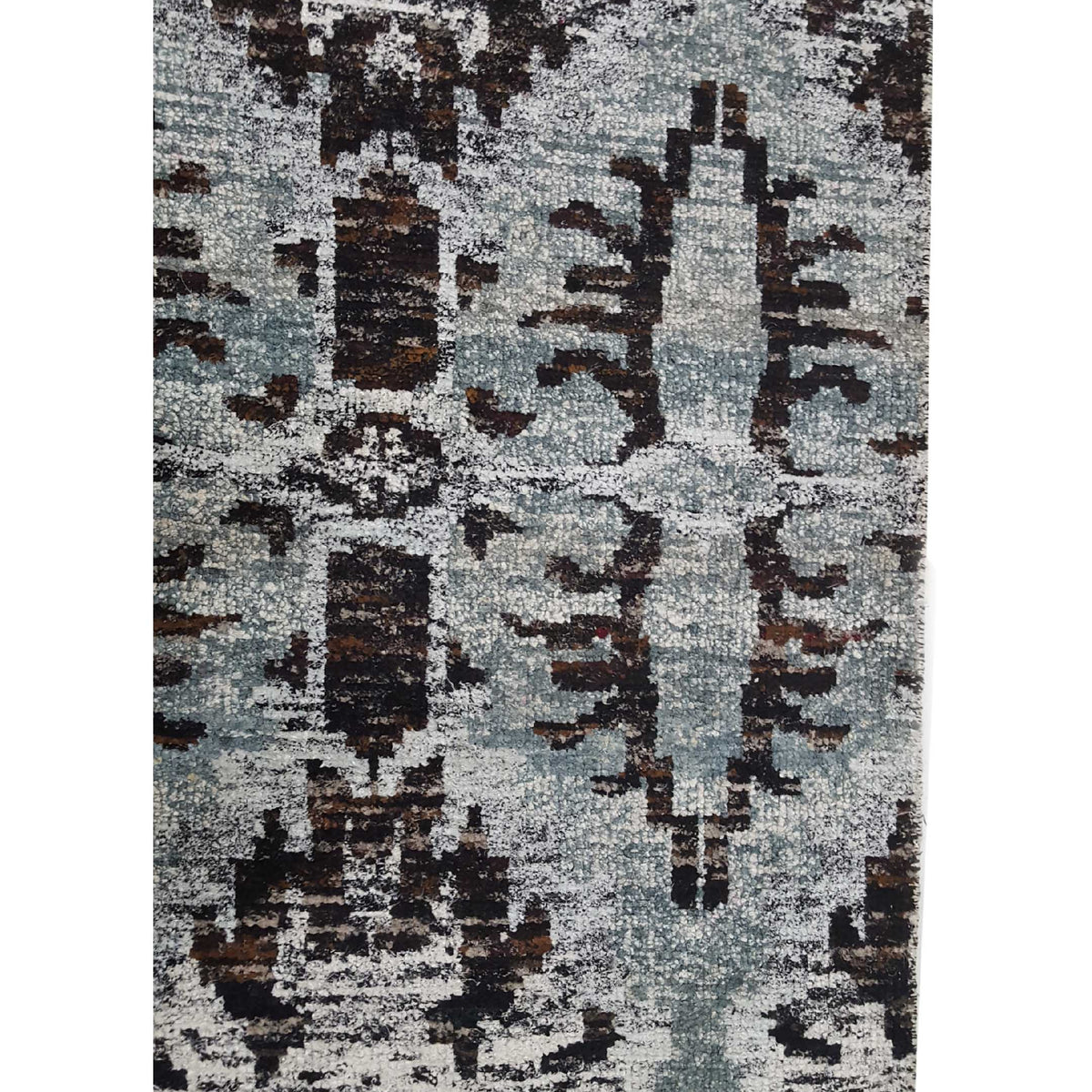Pacific Sari Silk 15472 Grey Charcoal Transitional Hand Knotted Rug