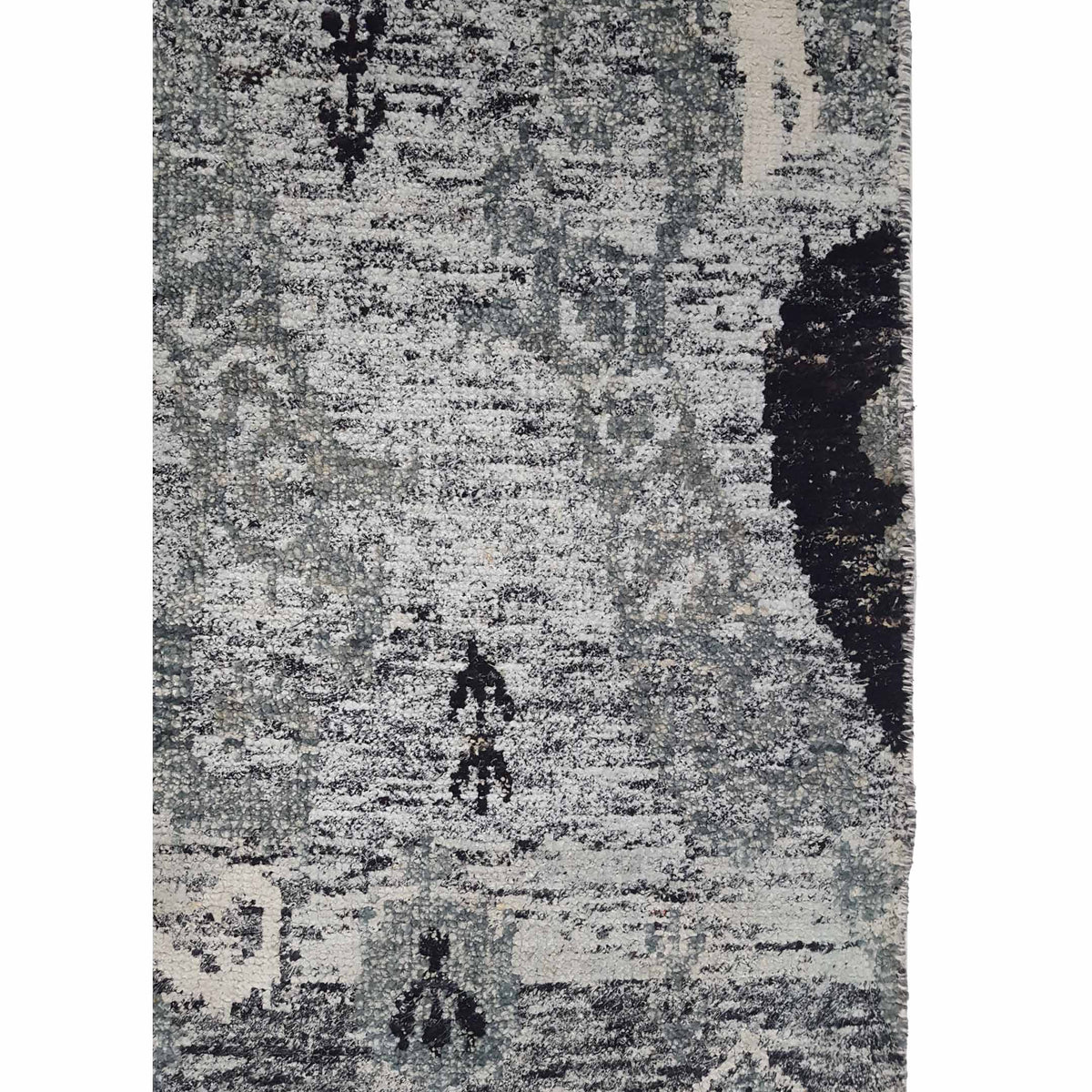 Pacific Sari Silk 15479 Grey Grey Transitional Hand Knotted Rug