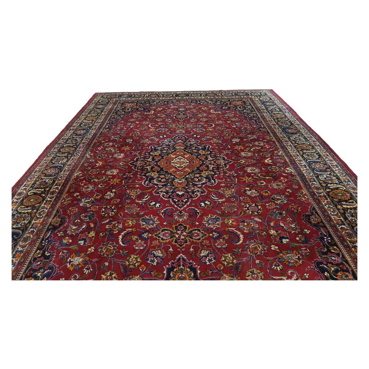 Pacific Mashad 15480 Burgundy Indigo Traditional Semi Antique Rug