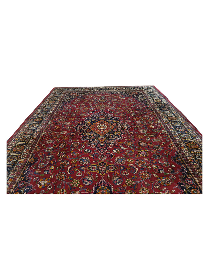 Pacific Mashad 15480 Burgundy Indigo Traditional Semi Antique Rug