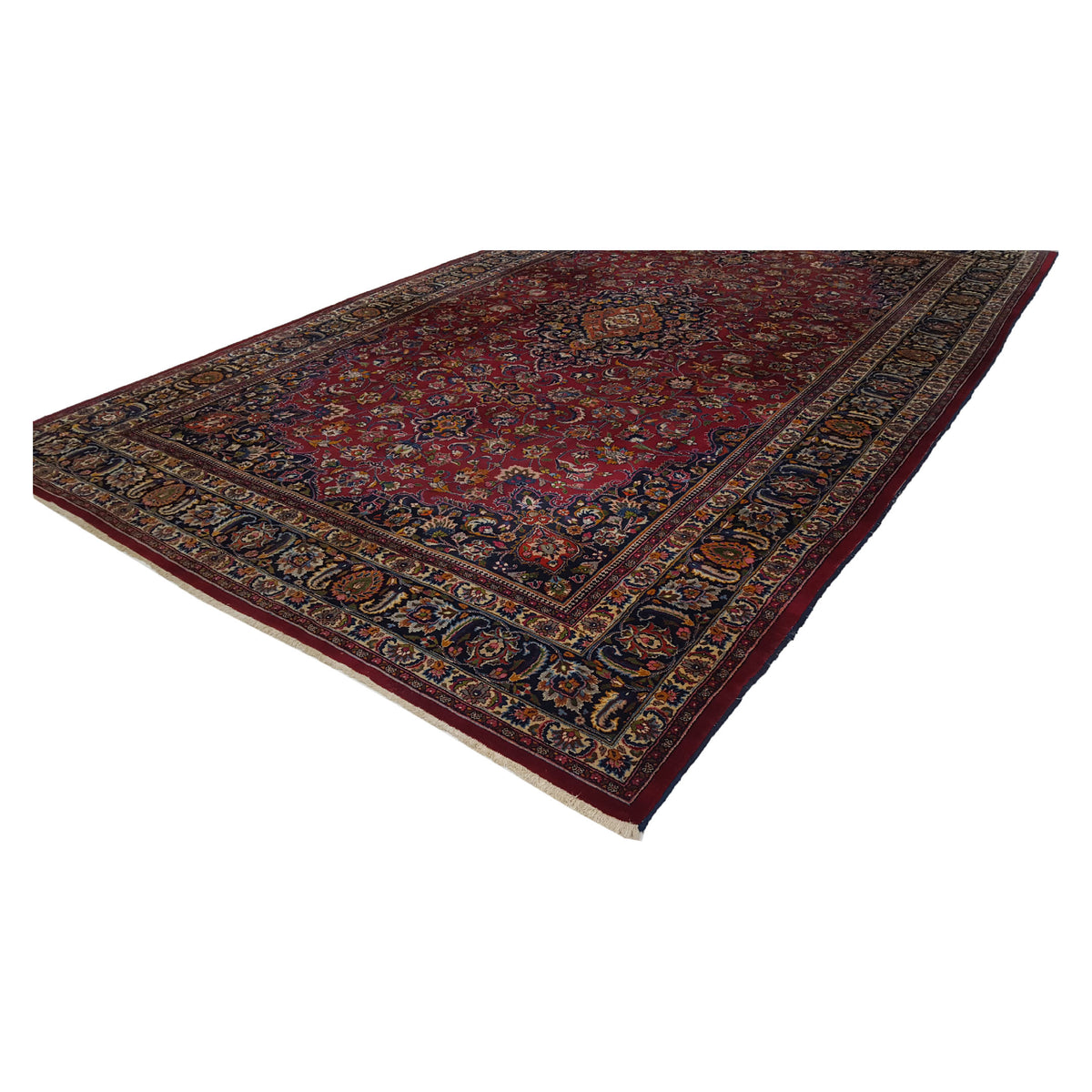 Pacific Mashad 15480 Burgundy Indigo Traditional Semi Antique Rug