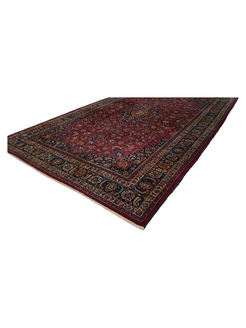 Pacific Mashad 15480 Burgundy Indigo Traditional Semi Antique Rug