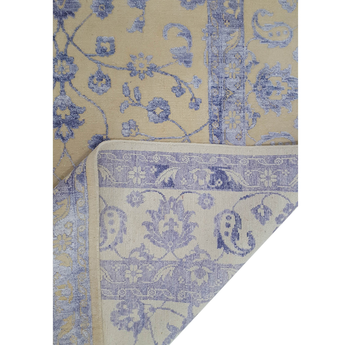 Pacific Venus 16207 White Purple Transitional Hand Knotted Rug
