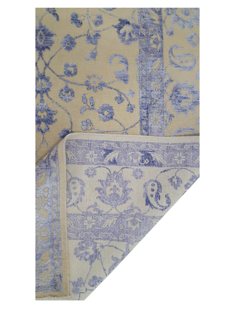 Pacific Venus 16207 White Purple Transitional Hand Knotted Rug