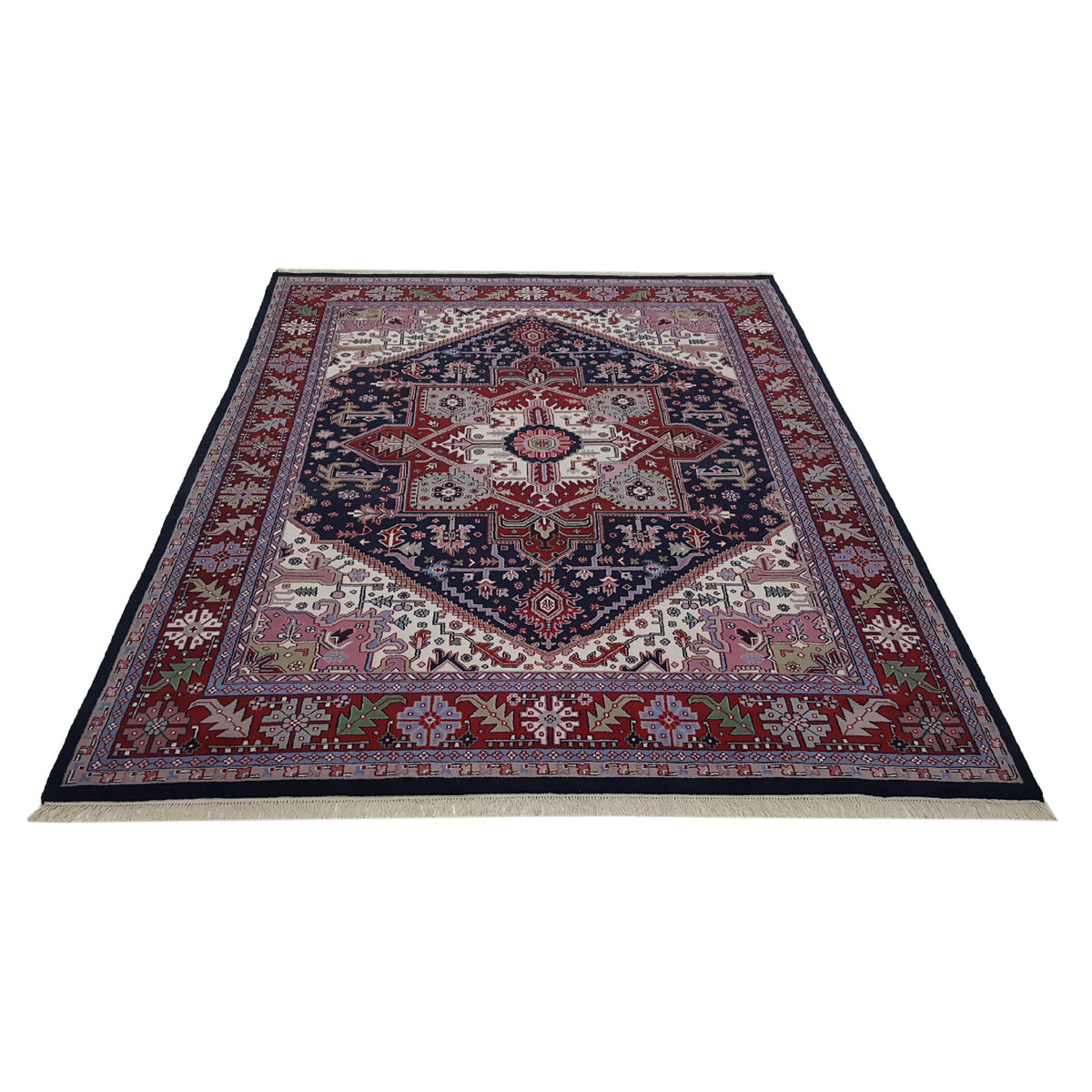Pacific Heriz-In 16227 Blue Red Traditional Hand Knotted Rug
