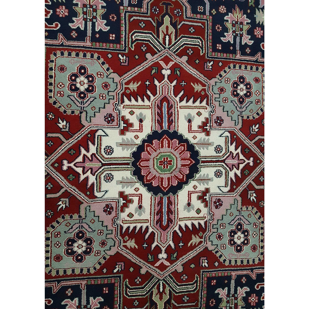 Pacific Heriz-In 16227 Blue Red Traditional Hand Knotted Rug