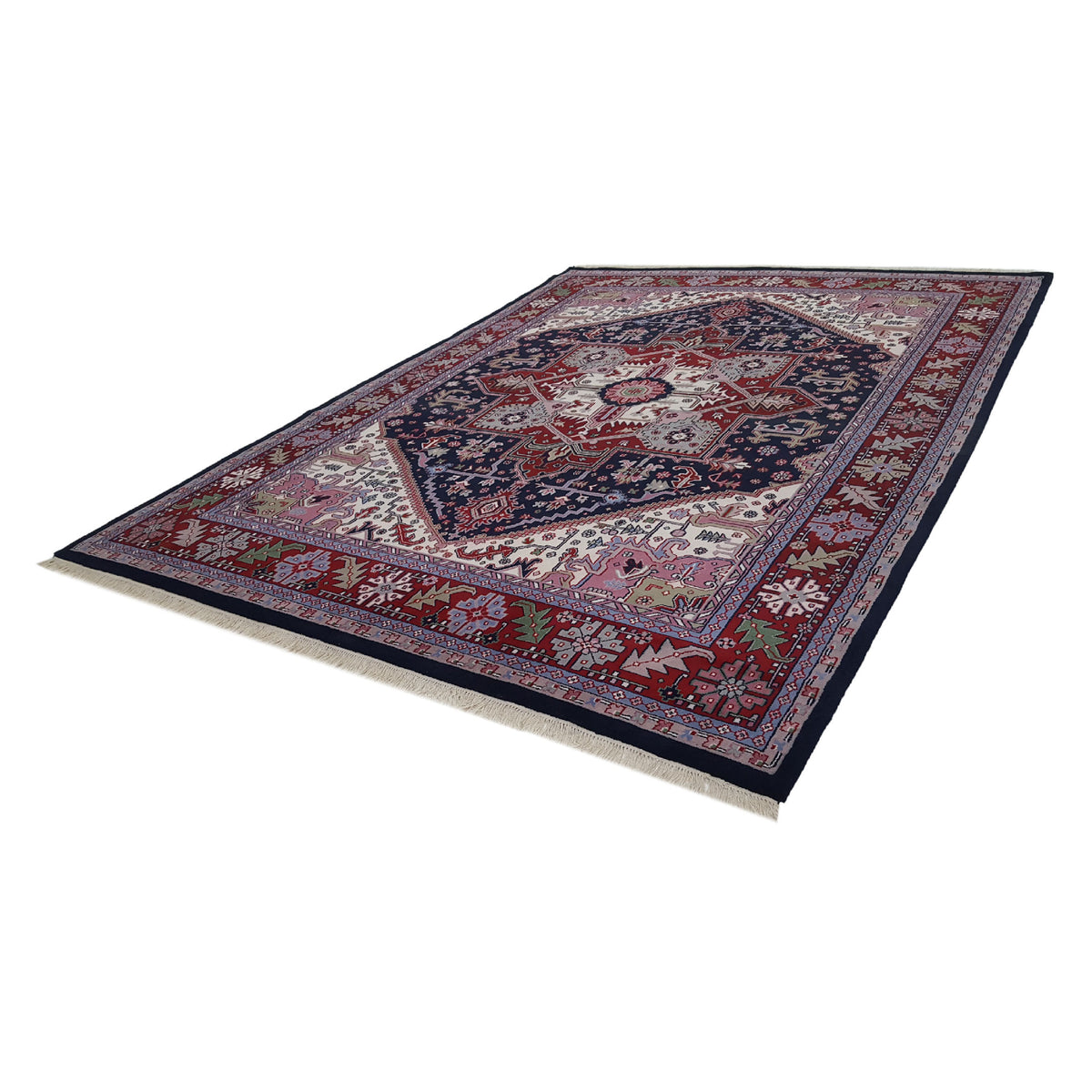 Pacific Heriz-In 16227 Blue Red Traditional Hand Knotted Rug