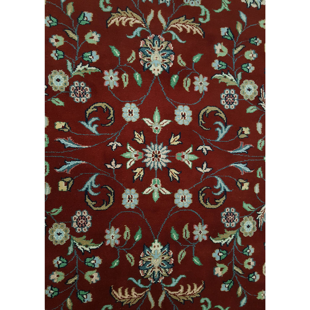 Pacific Kashan Indo 16228 Red Navy Traditional Hand Knotted Rug