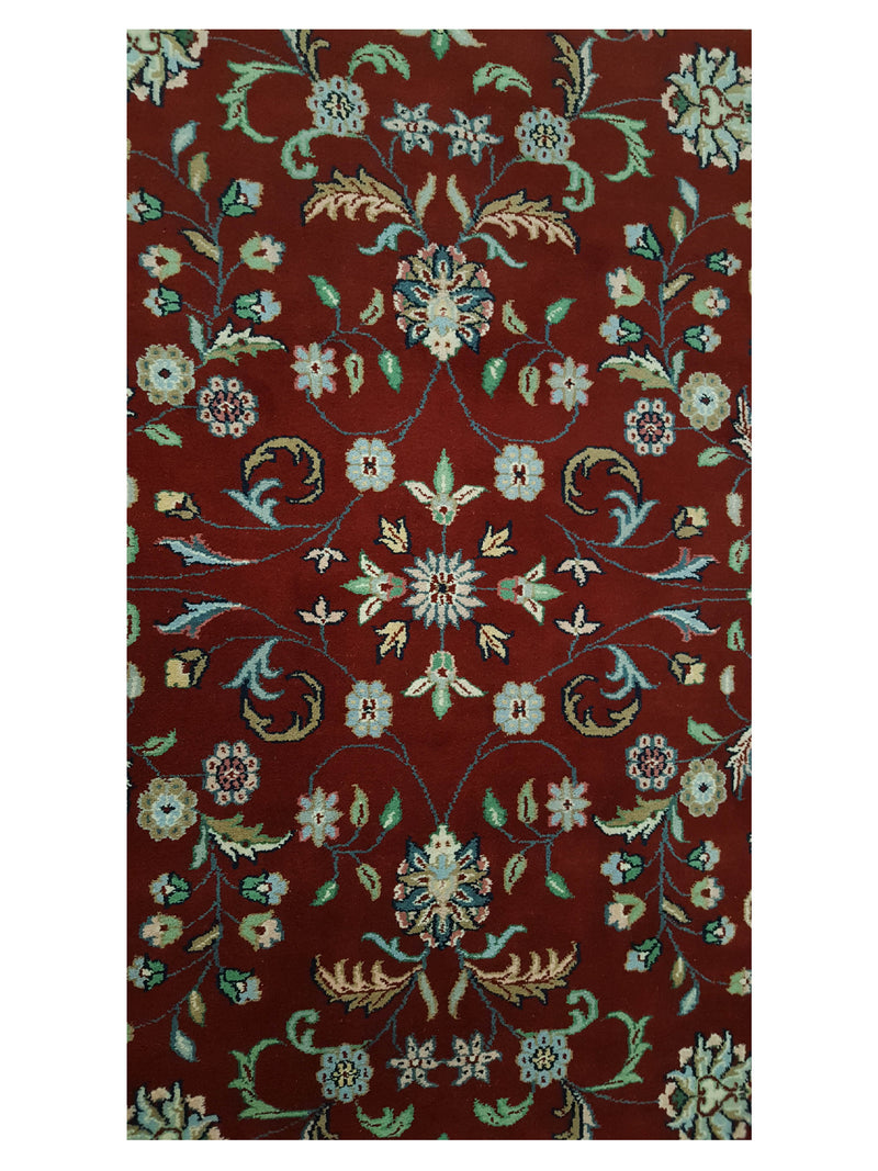 Pacific Kashan Indo 16228 Red Navy Traditional Hand Knotted Rug