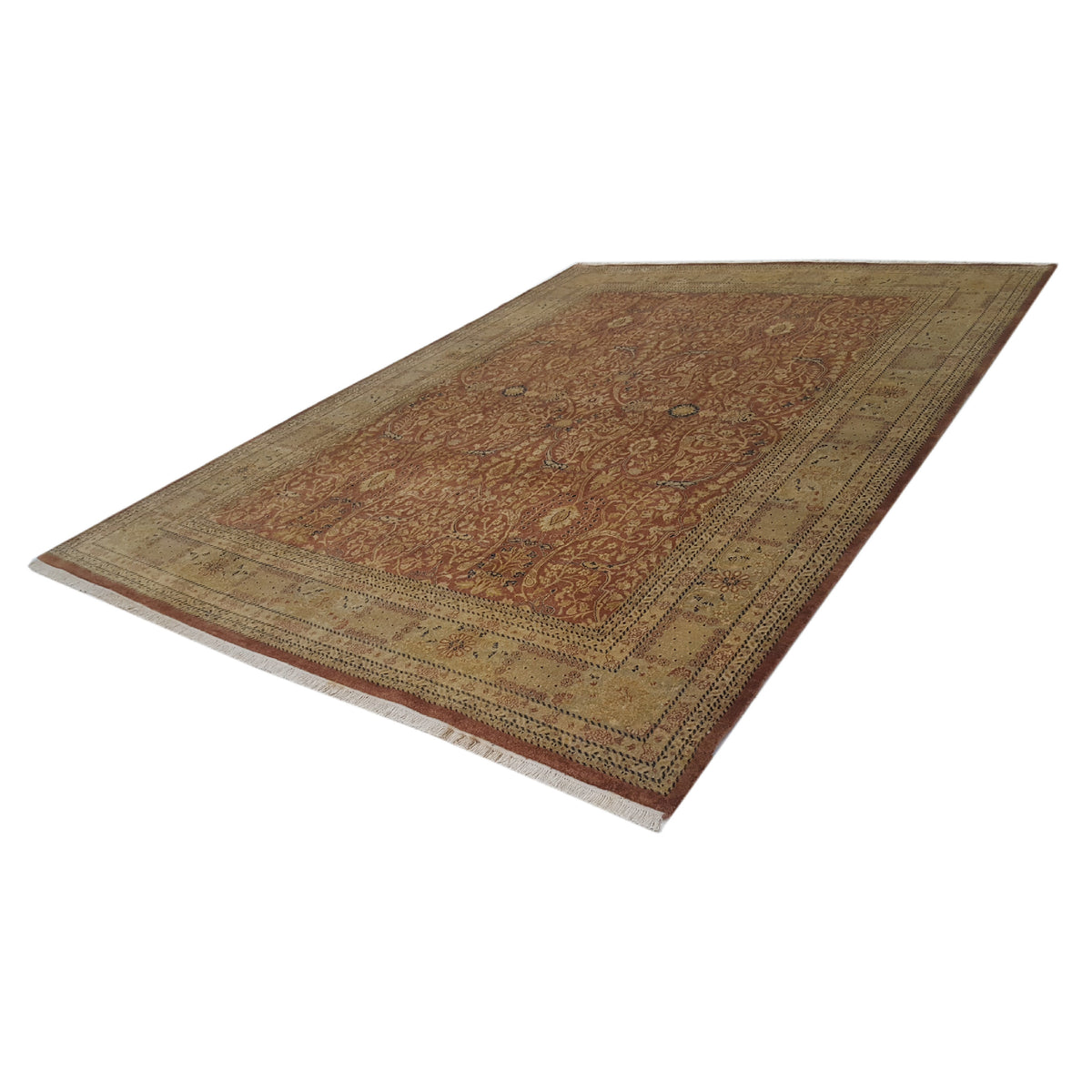 Pacific Maharaja 16229 Rust Beige Traditional Hand Knotted Rug