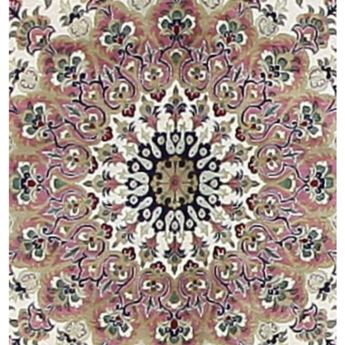 Pacific Qum Silk 16262 Ivory Pink Traditional Hand Knotted Rug