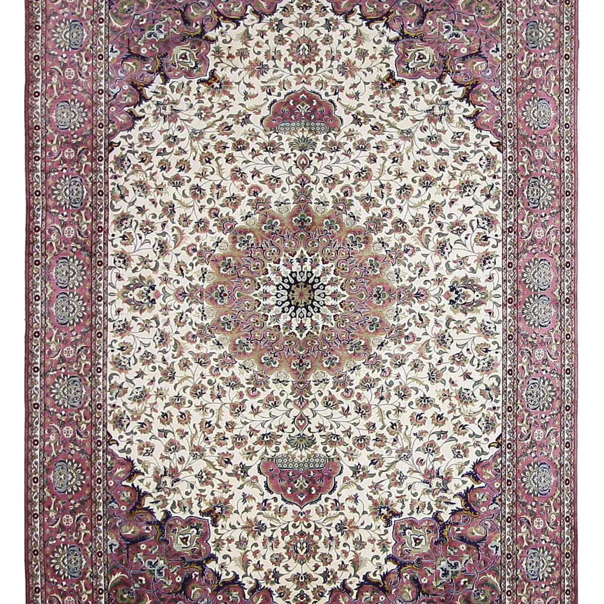 Pacific Qum Silk  Ivory Pink Traditional