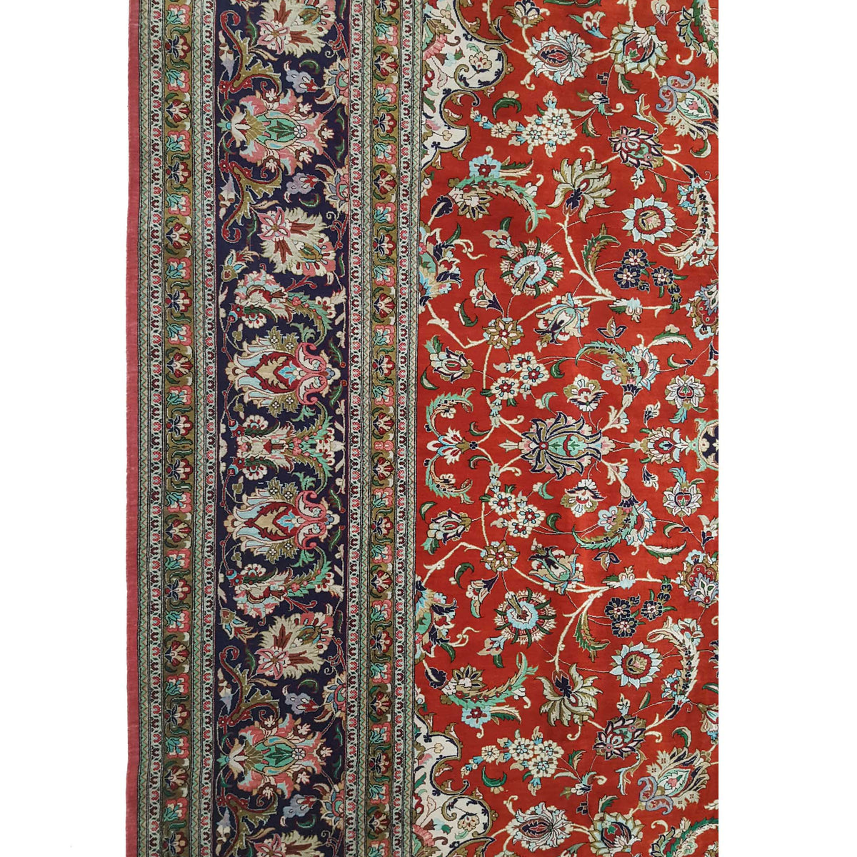 Pacific Qum Silk 16263 Red Indigo Traditional Hand Knotted Rug