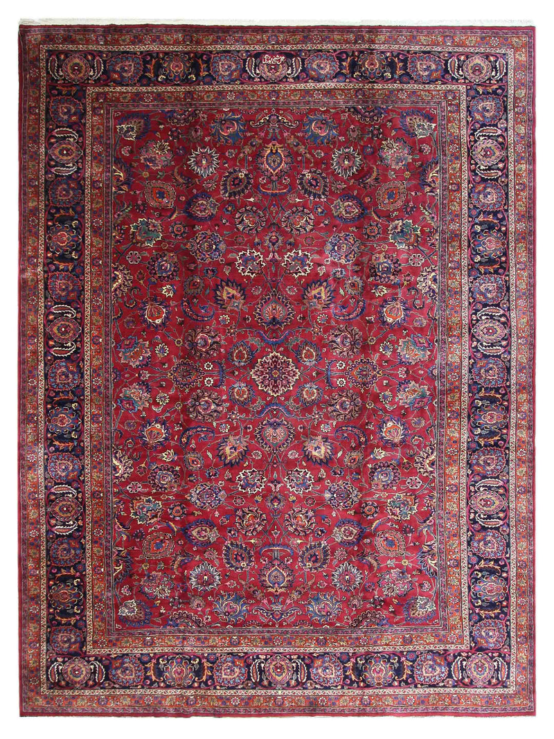 Fasa Antique Mashad  Burgundy Indigo Traditional