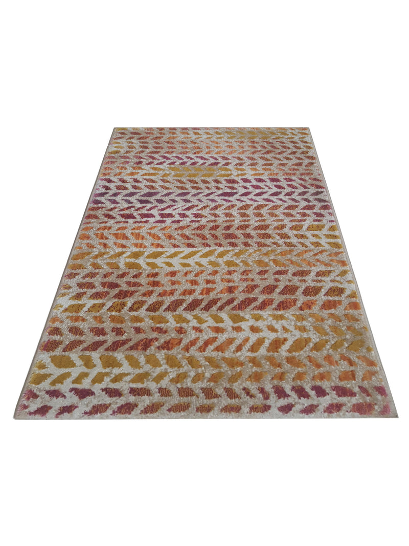 Pacific Dreamscape 16563 Orange Suns Transitional Power Loom Rug