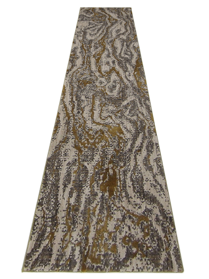 Aura Alluvium 16601 Brown Ivory Modern Power Loom Rug