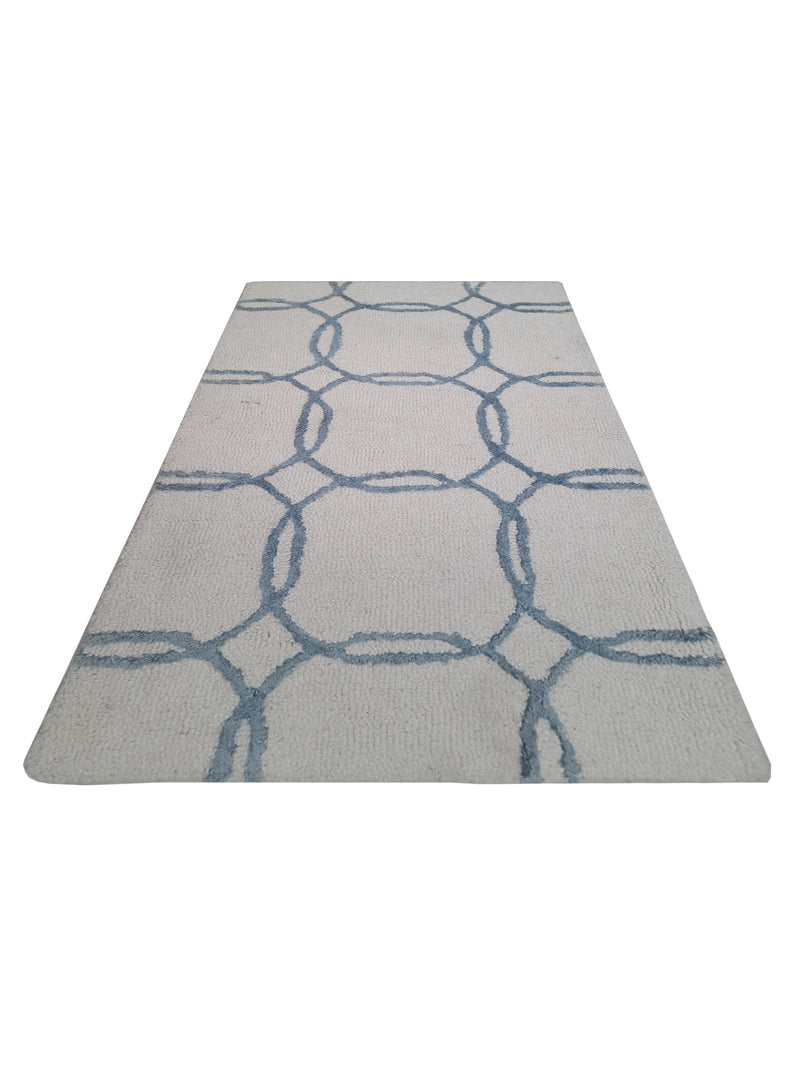 Aura Panache LO040-PC08 Ivory Blue Modern Power Loom Rug