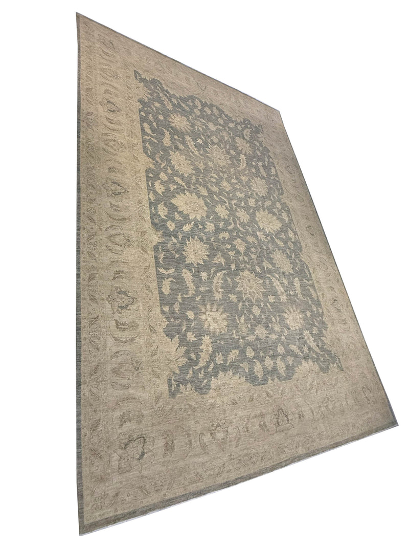 Pacific Ziegler 16628 Grey Beige Transitional Hand Knotted Rug
