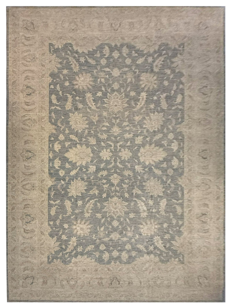 Pacific Ziegler 16628 Grey Beige Transitional Hand Knotted Rug