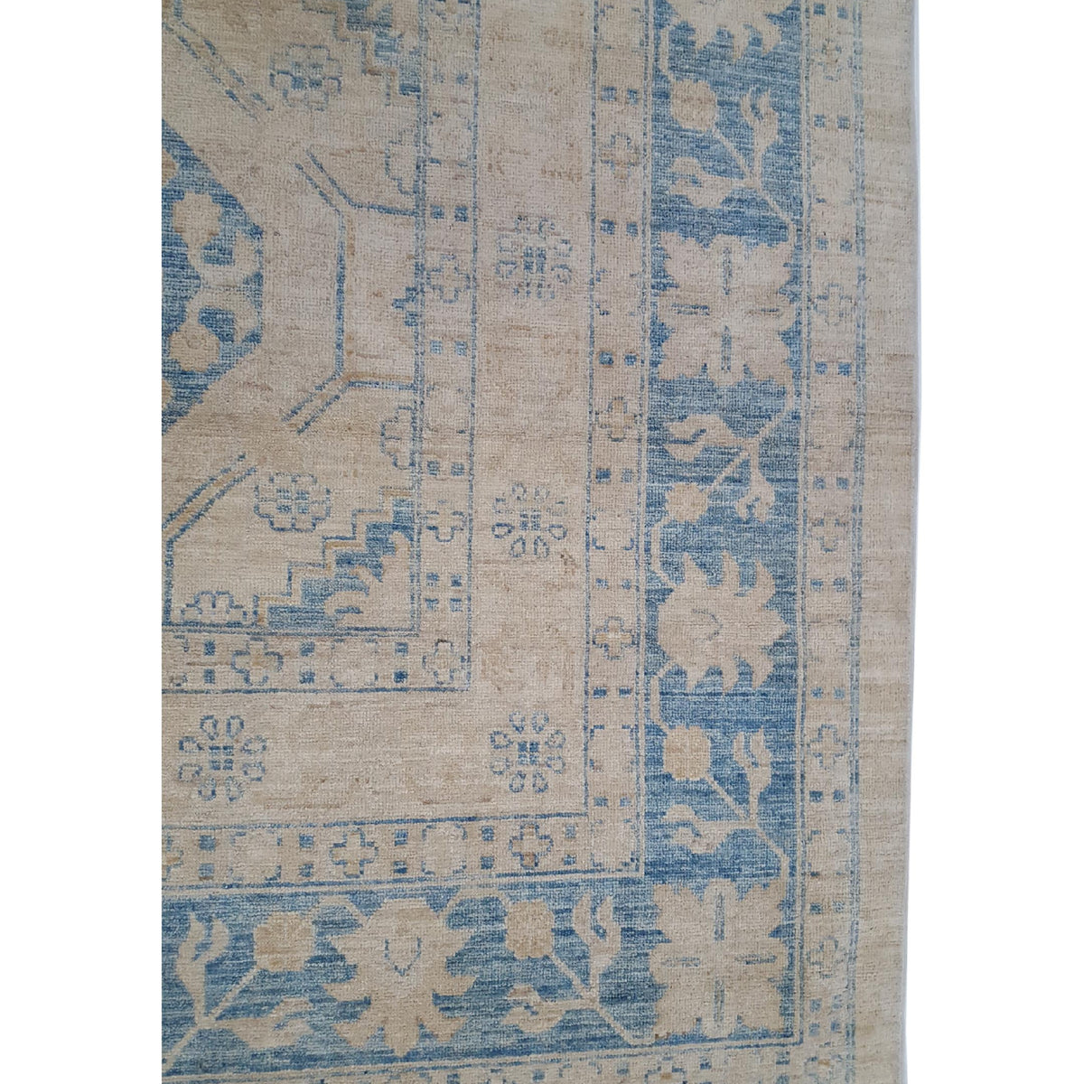 Pacific Ushak Wool Weft 16629 Ivory Blue Transitional Hand Knotted Rug