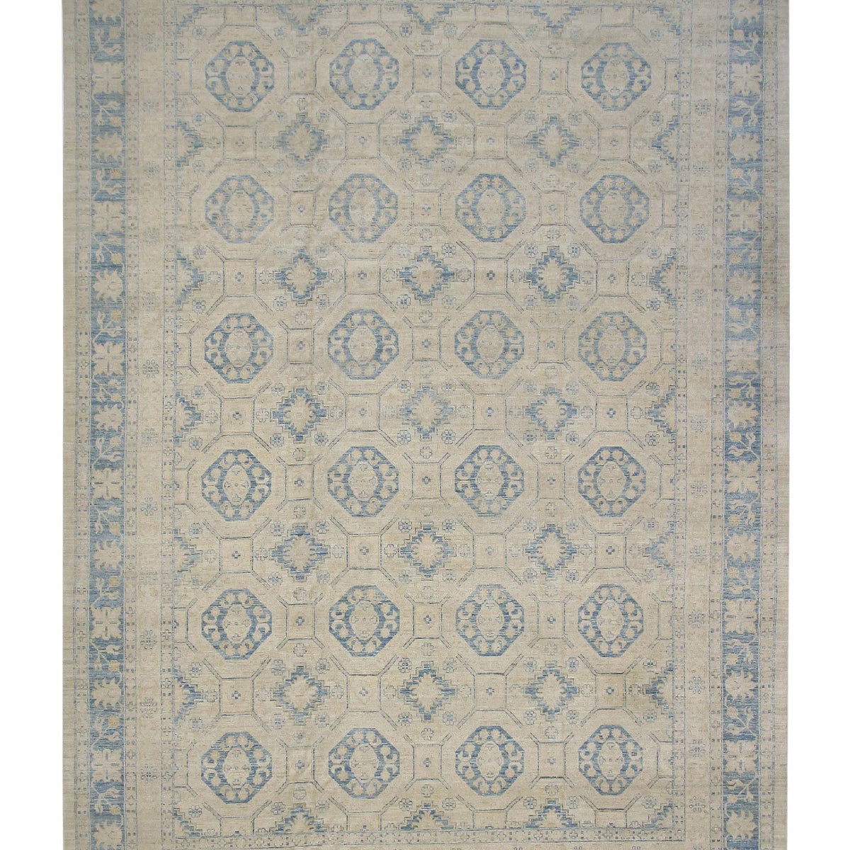 Pacific Ushak Wool Weft  Ivory Blue Transitional
