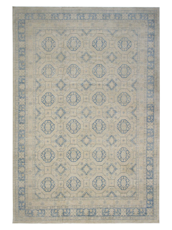 Pacific Ushak Wool Weft  Ivory Blue Transitional