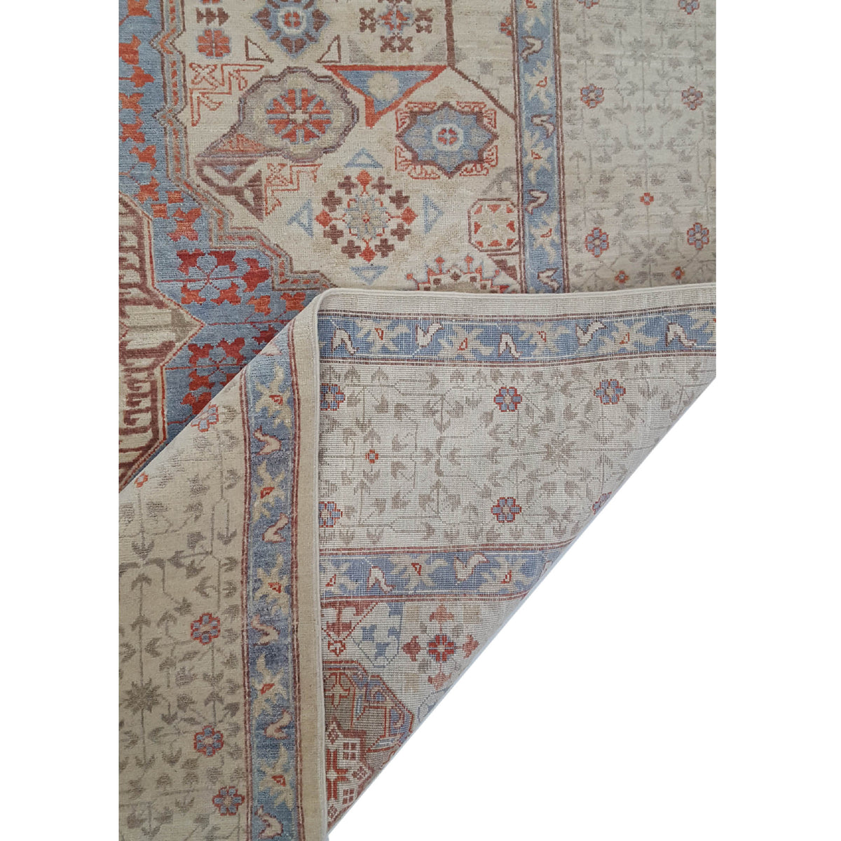 Pacific Tabriz-Pk 16633 Ivory Blue Traditional Hand Knotted Rug