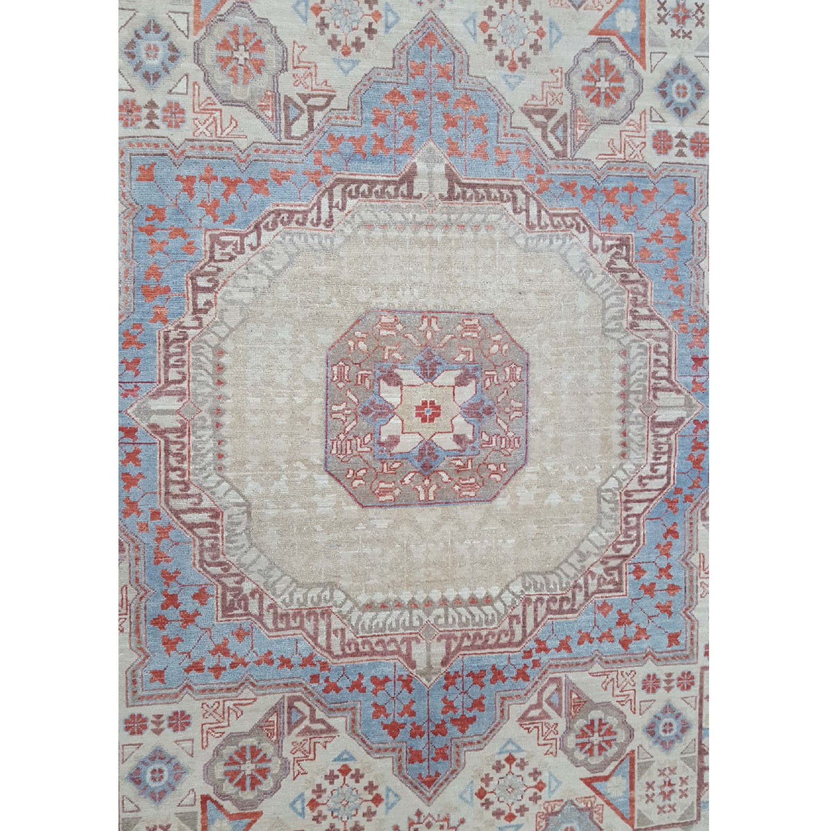 Pacific Tabriz-Pk 16633 Ivory Blue Traditional Hand Knotted Rug