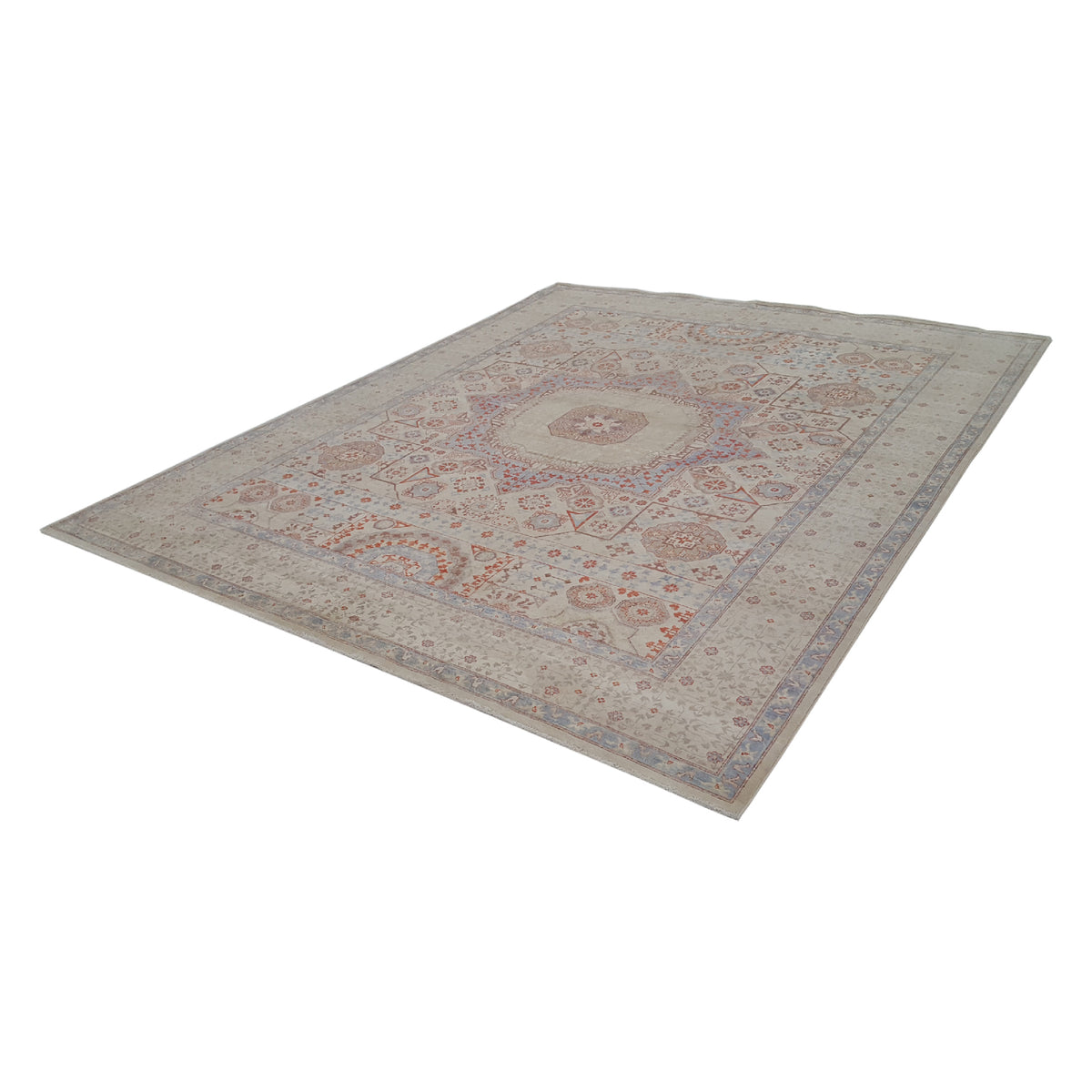 Pacific Tabriz-Pk 16633 Ivory Blue Traditional Hand Knotted Rug