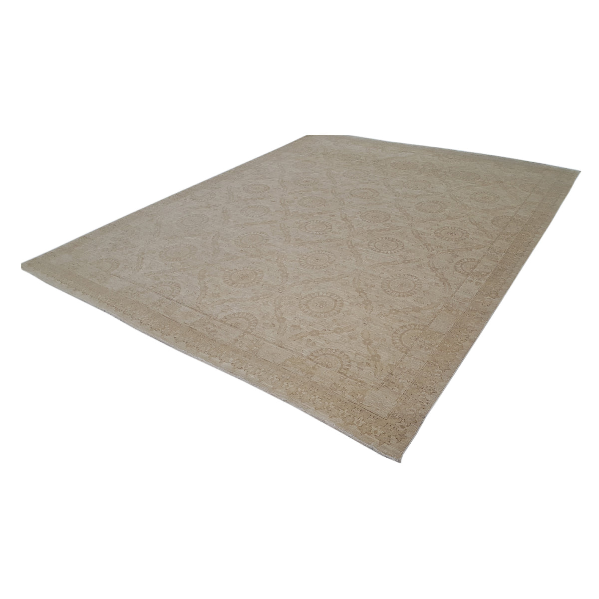 Pacific Tabriz-Pk 16648 Beige Beige Transitional Hand Knotted Rug