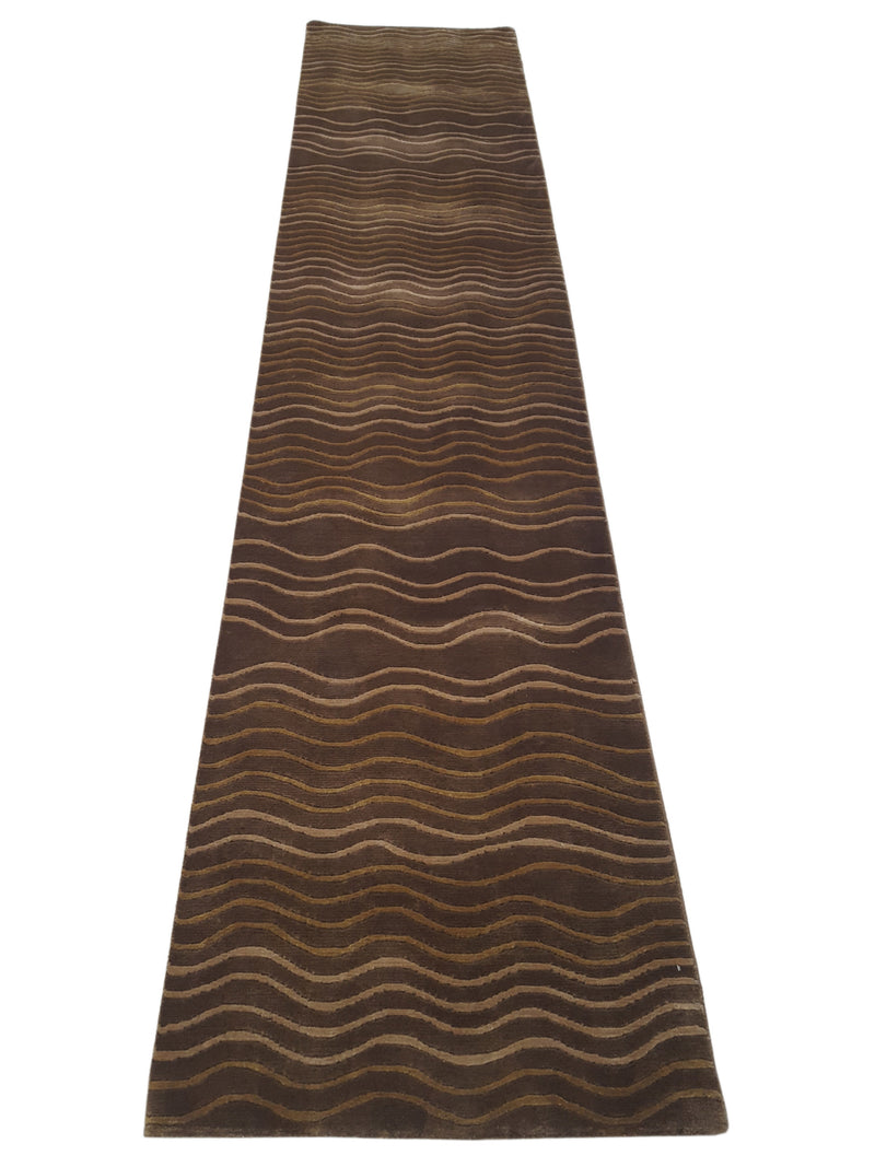 Pacific Waterfall 16686 Brown Brown Modern Hand Knotted Rug