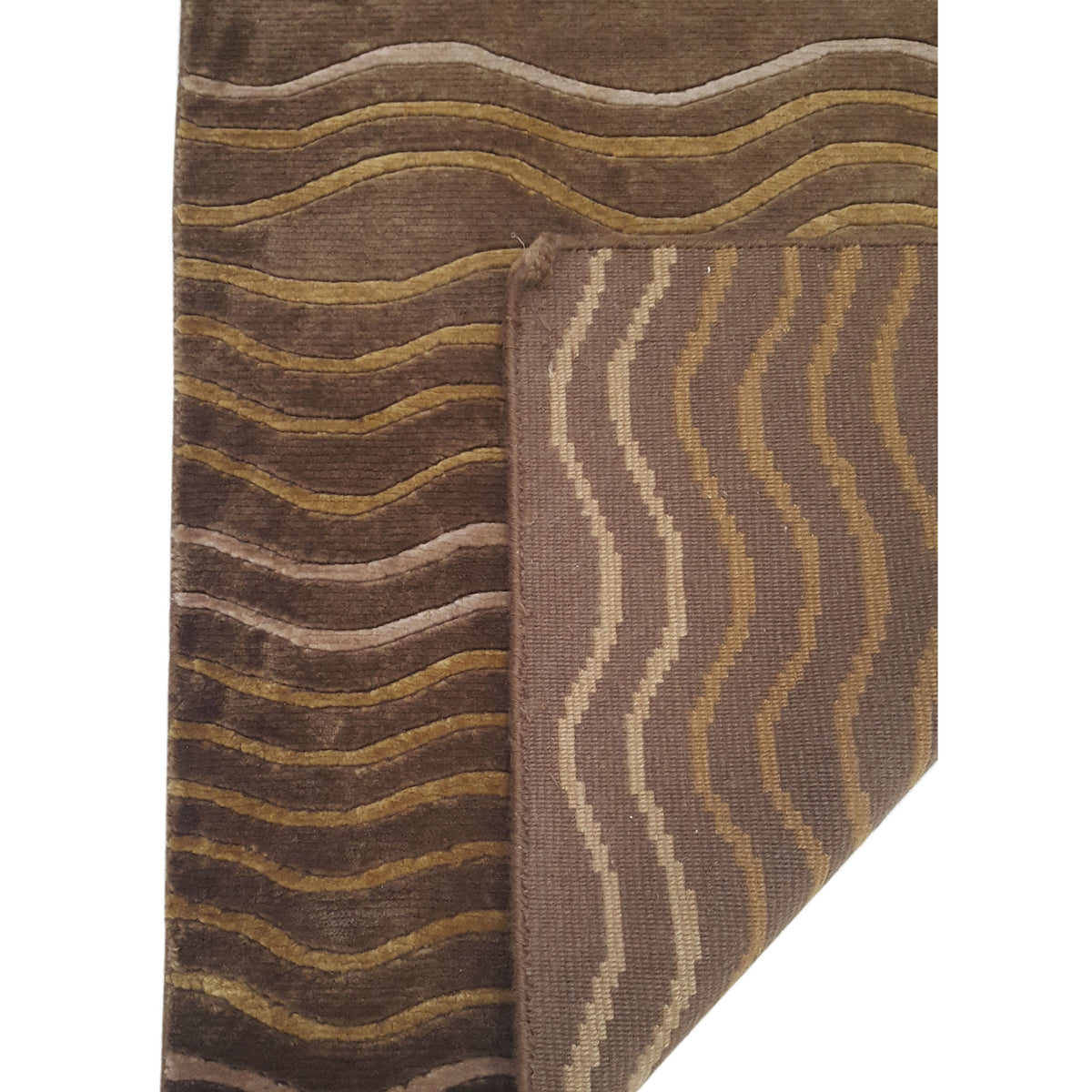 Pacific Waterfall 16686 Brown Brown Modern Hand Knotted Rug