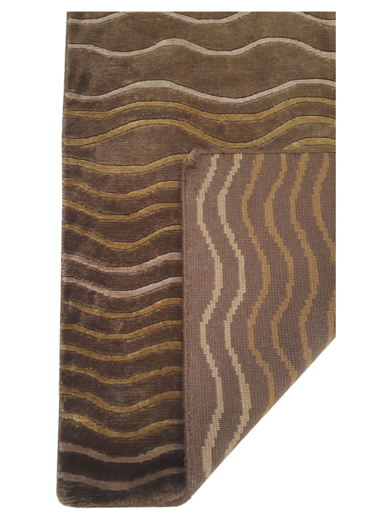 Pacific Waterfall 16686 Brown Brown Modern Hand Knotted Rug