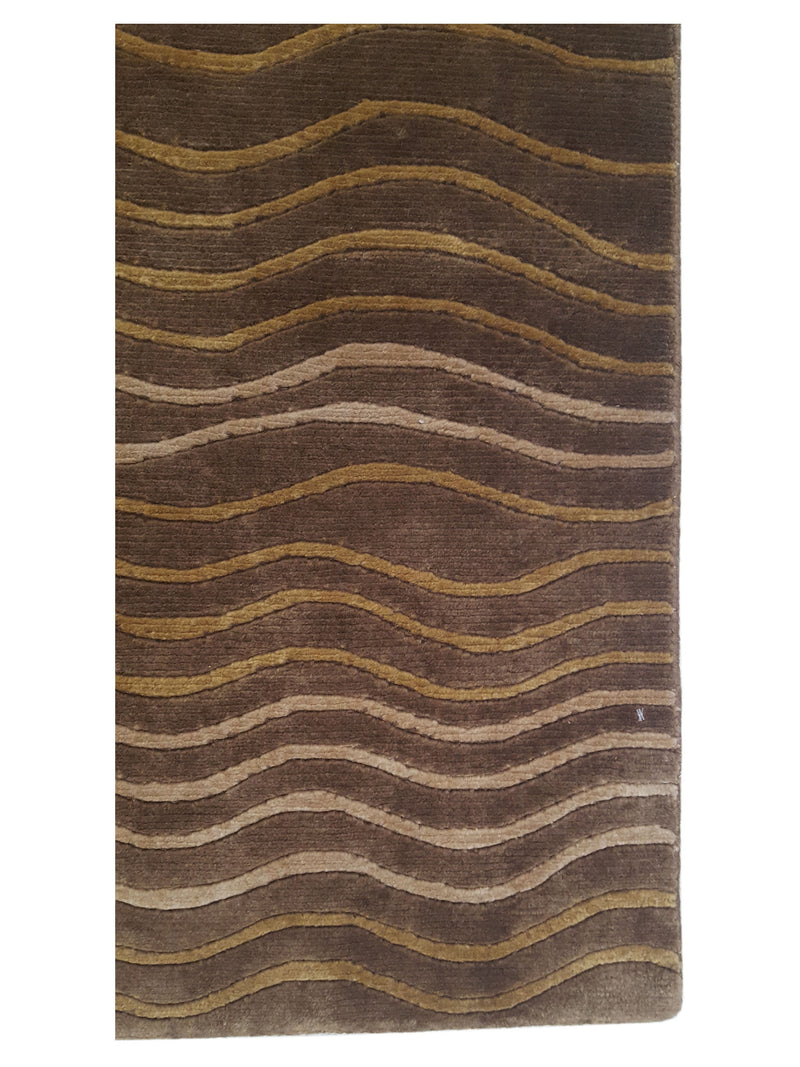Pacific Waterfall 16686 Brown Brown Modern Hand Knotted Rug