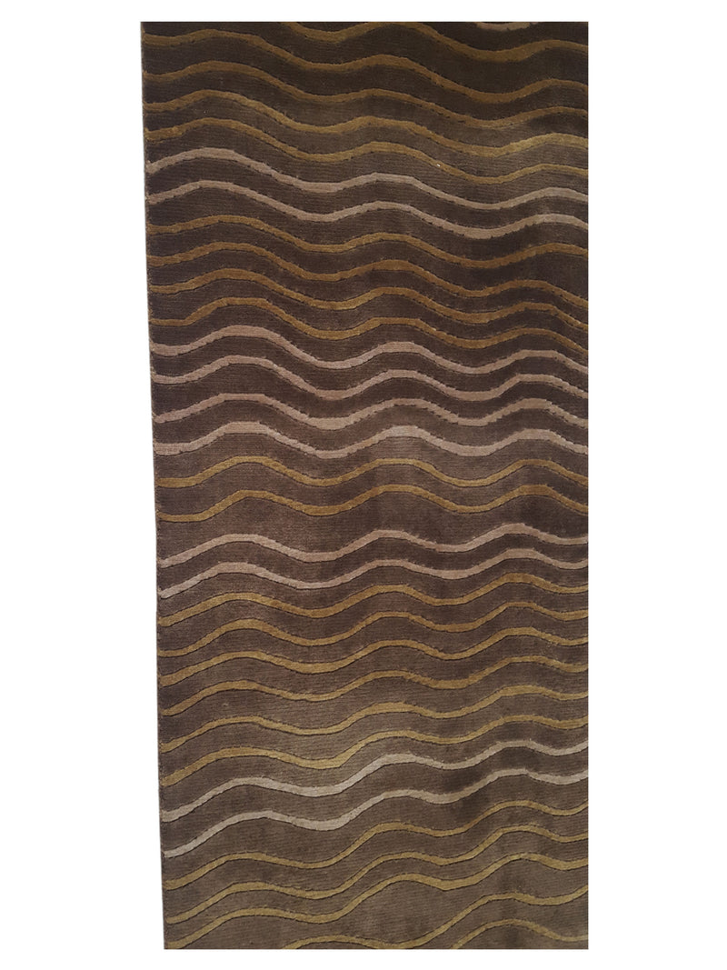 Pacific Waterfall 16686 Brown Brown Modern Hand Knotted Rug