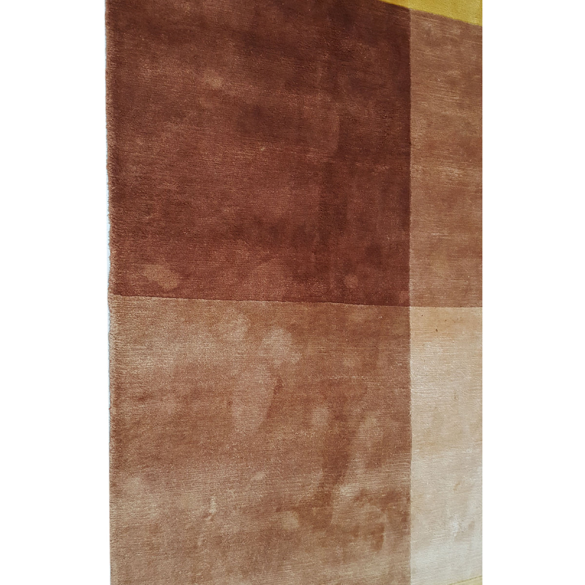Pacific Plad 16688 Yellow Brown Modern Hand Knotted Rug