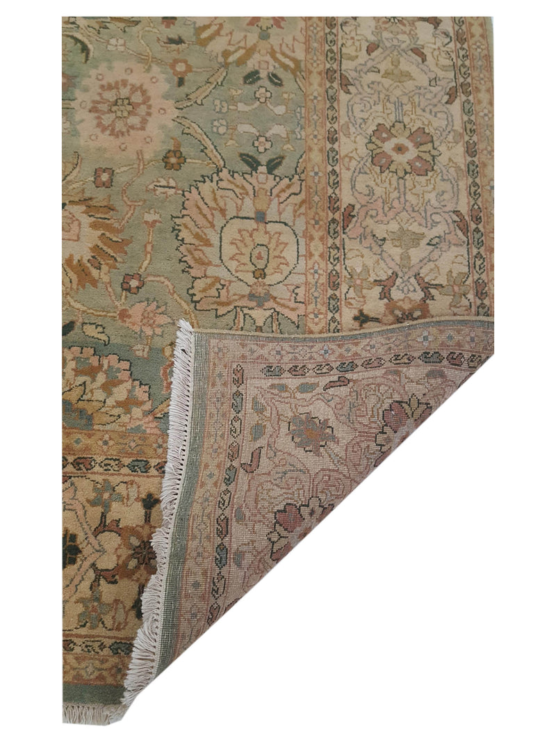 Pacific Agra 16690 Teal Beige Traditional Hand Knotted Rug