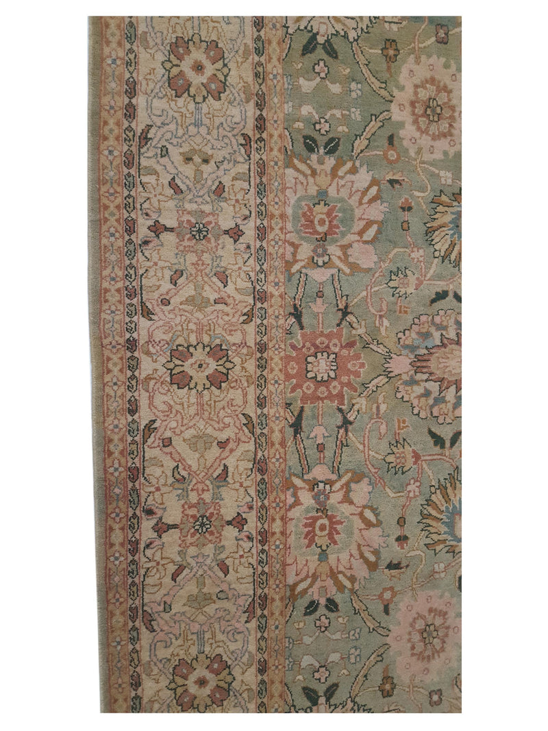 Pacific Agra 16690 Teal Beige Traditional Hand Knotted Rug