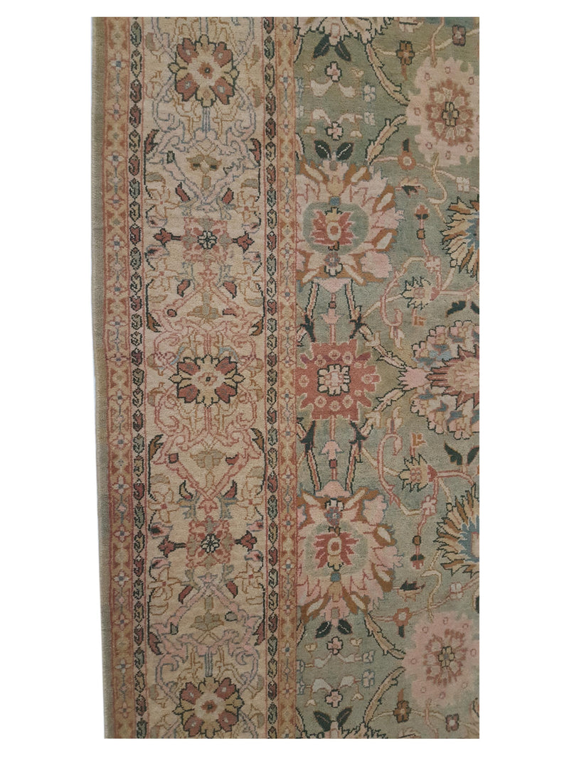 Pacific Agra 16690 Teal Beige Traditional Hand Knotted Rug