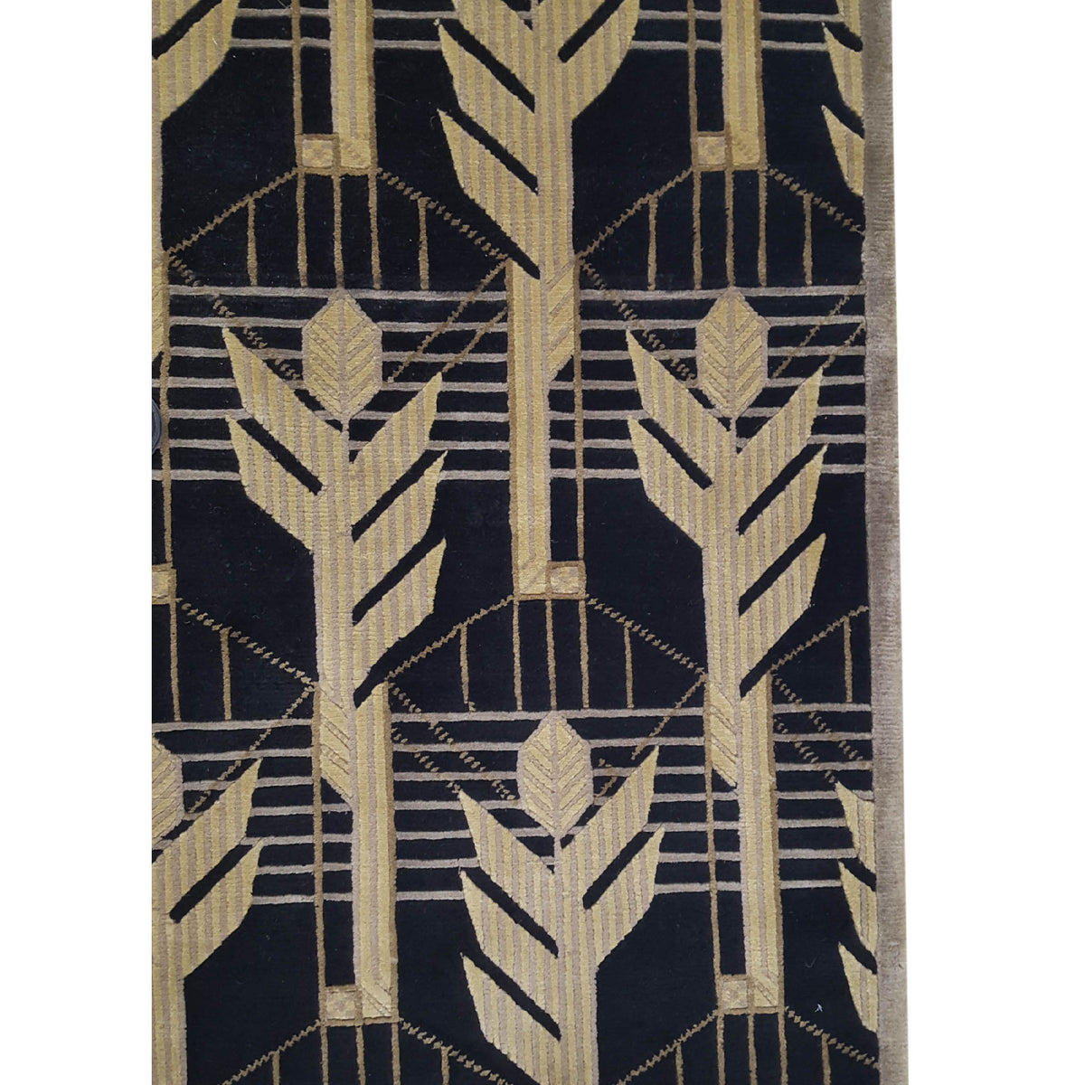 Pacific Nepal Baksh 16693 Black Black Modern Hand Knotted Rug