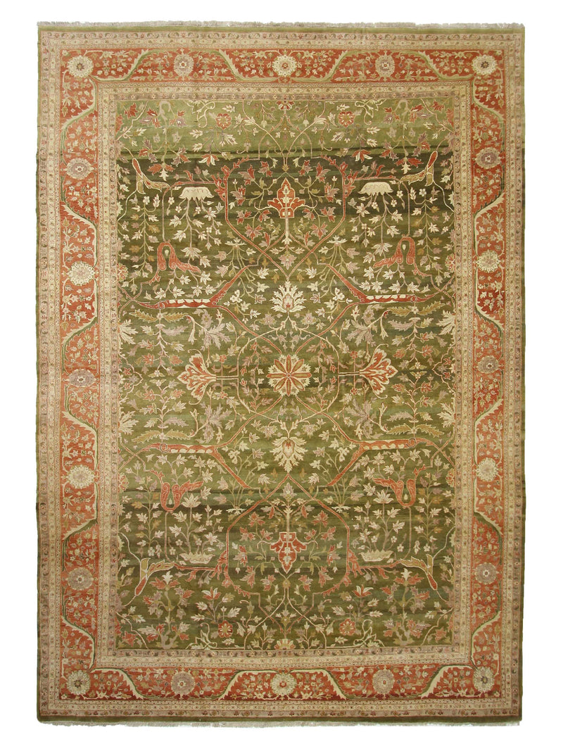 Pacific Agra  Green Dk.Orange Traditional