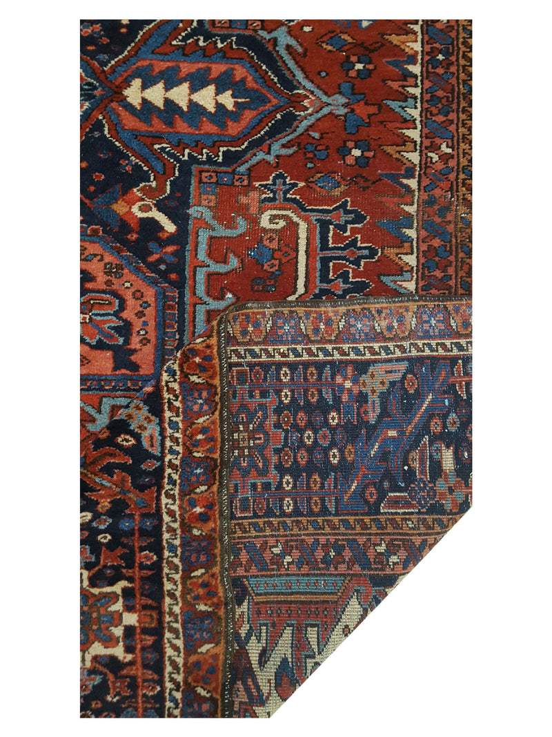 Fasa Antique Heriz 16736 Rust Multi Traditional Antique Rug